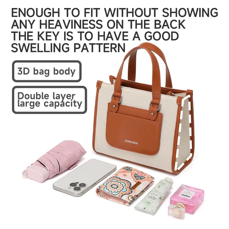 SIMRADIA Fashion Canvas Luxury Handbags Bags for Women Custom Logo Designer Bags Travel Women'S Handbags Outdoor Crossbody Bag