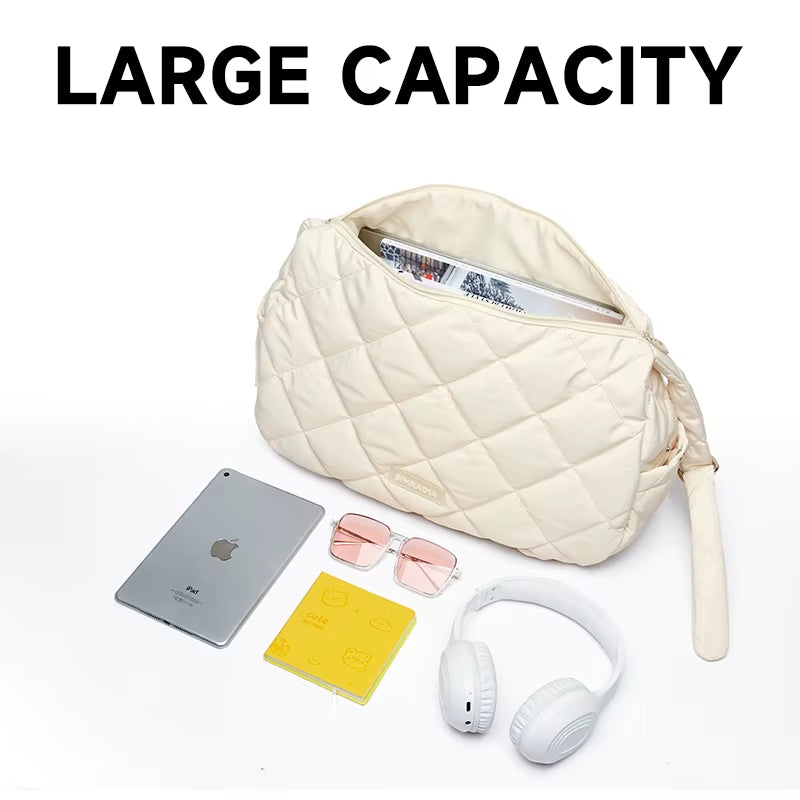 Trendy Soft Puffer Bag for Women'S Tote Bags Waterproof Clouds Crossbody Puffer Bag