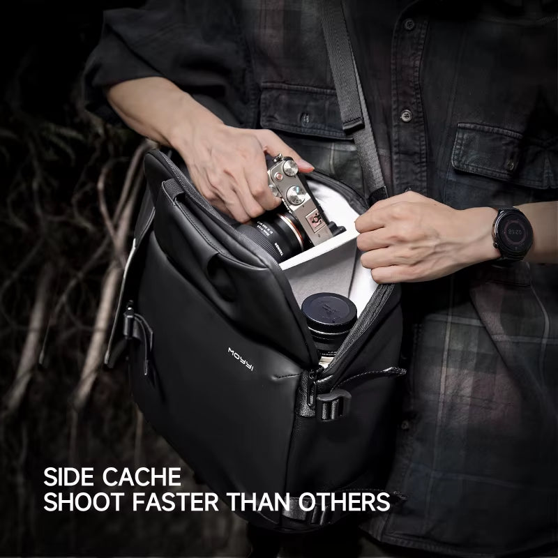 MOYYI Large Capacity DSLR Camera Backpack PVC Camera Bag for SLR/DSLR Outdoor Waterproof Camera Video Bags for Man