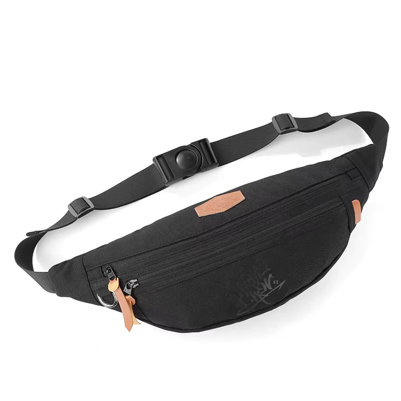 Waterproof Crossbody Shoulder Bag Leather Waist Bag Rinoneras Sacs Banane Women Mens Water Proof Polyester Waist Bag Big Zipper