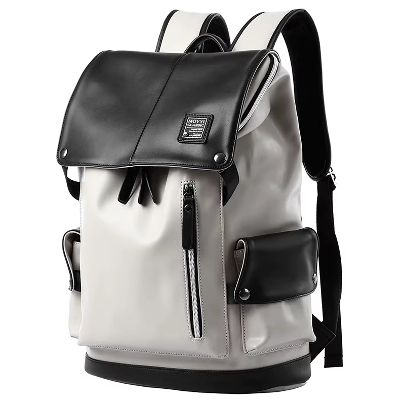 Custom Mochila Leather Backpack for Men Dayback Teen Bookbags Waterproof PU Men'S Backpack