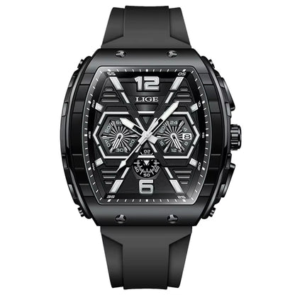 LIGE 89108 Business Wristwatch Waterproof Sport Men'S Watch Casual Silicone Date Quartz Wrist Watches for Men Relogio Masculino