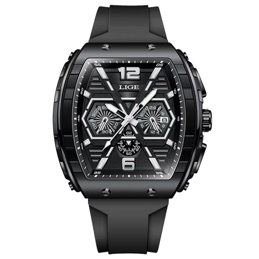 LIGE 89108 Business Wristwatch Waterproof Sport Men'S Watch Casual Silicone Date Quartz Wrist Watches for Men Relogio Masculino