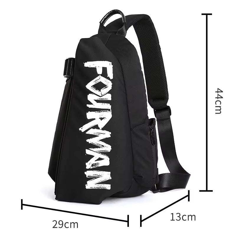 Korean Unisex Crossbody Bags Chest Bags Black White Bags Custom Single Shoulder Waterproof Polyester Fashionable Unisex Handbags