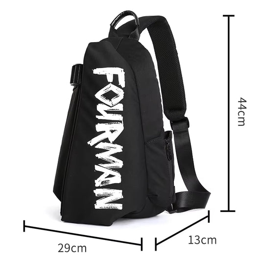 Korean Unisex Crossbody Bags Chest Bags Black White Bags Custom Single Shoulder Waterproof Polyester Fashionable Unisex Handbags