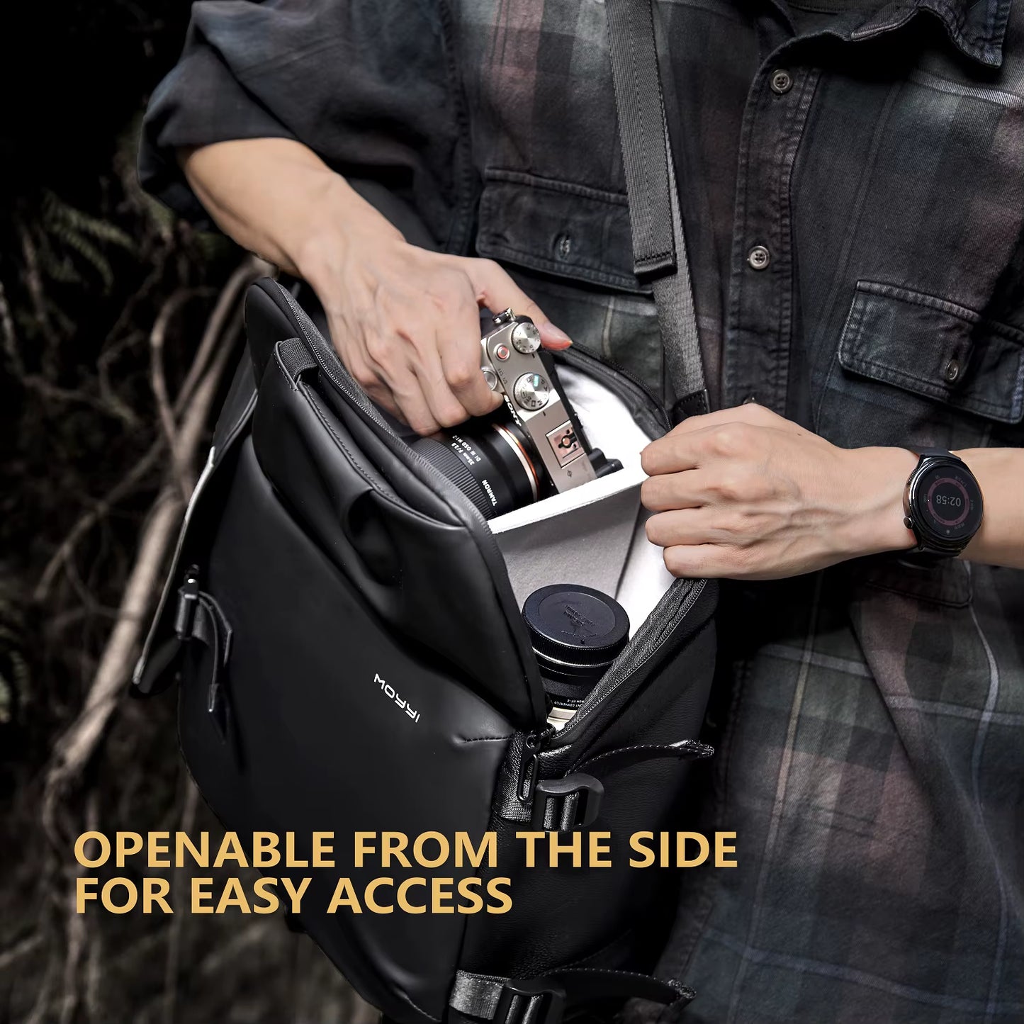MOYYI Shockproof DSLR Camera Bags for Men Multi-Function Laptop Camera Video Backpack Bags