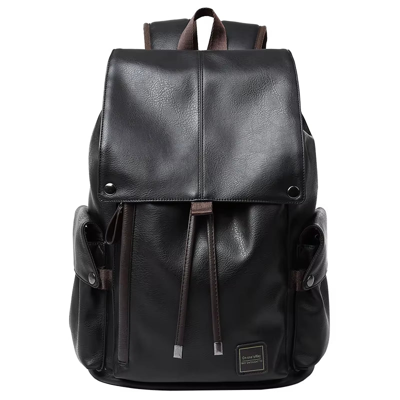 Drawstring Waterproof Leather Bags for Men Fashionable Original Design Men'S Leather Backpack