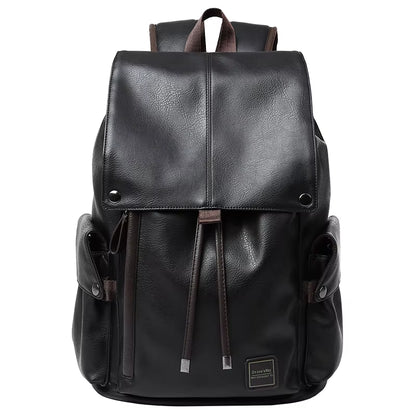 Drawstring Waterproof Leather Bags for Men Fashionable Original Design Men'S Leather Backpack
