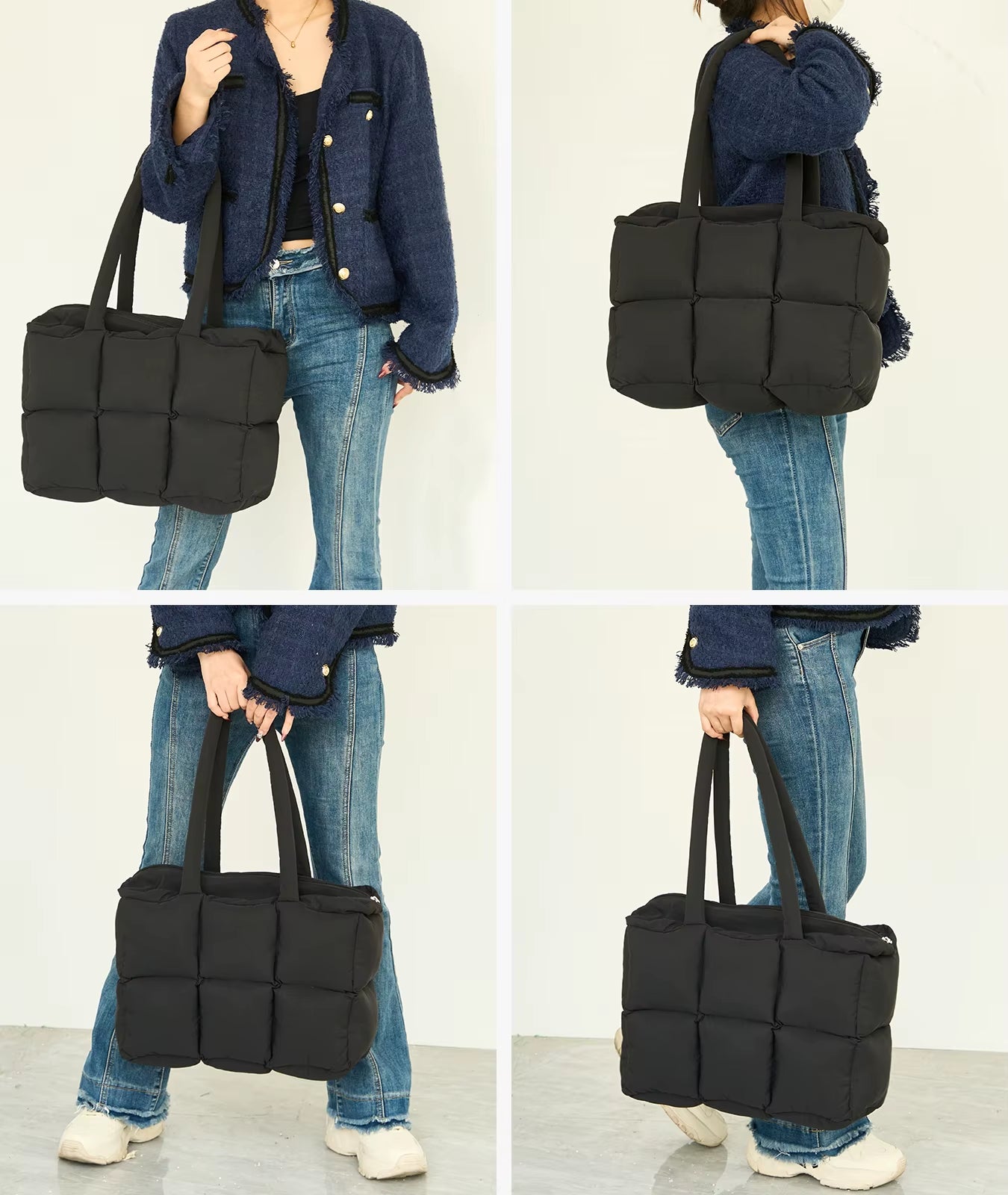 Fashion Soft Puffer Lady Shoulder Bags Winter Cotton Padded Women Quilted Sling Tote Puffer Bag