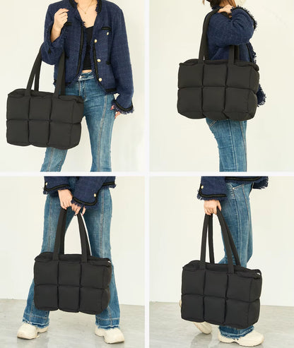 Fashion Soft Puffer Lady Shoulder Bags Winter Cotton Padded Women Quilted Sling Tote Puffer Bag