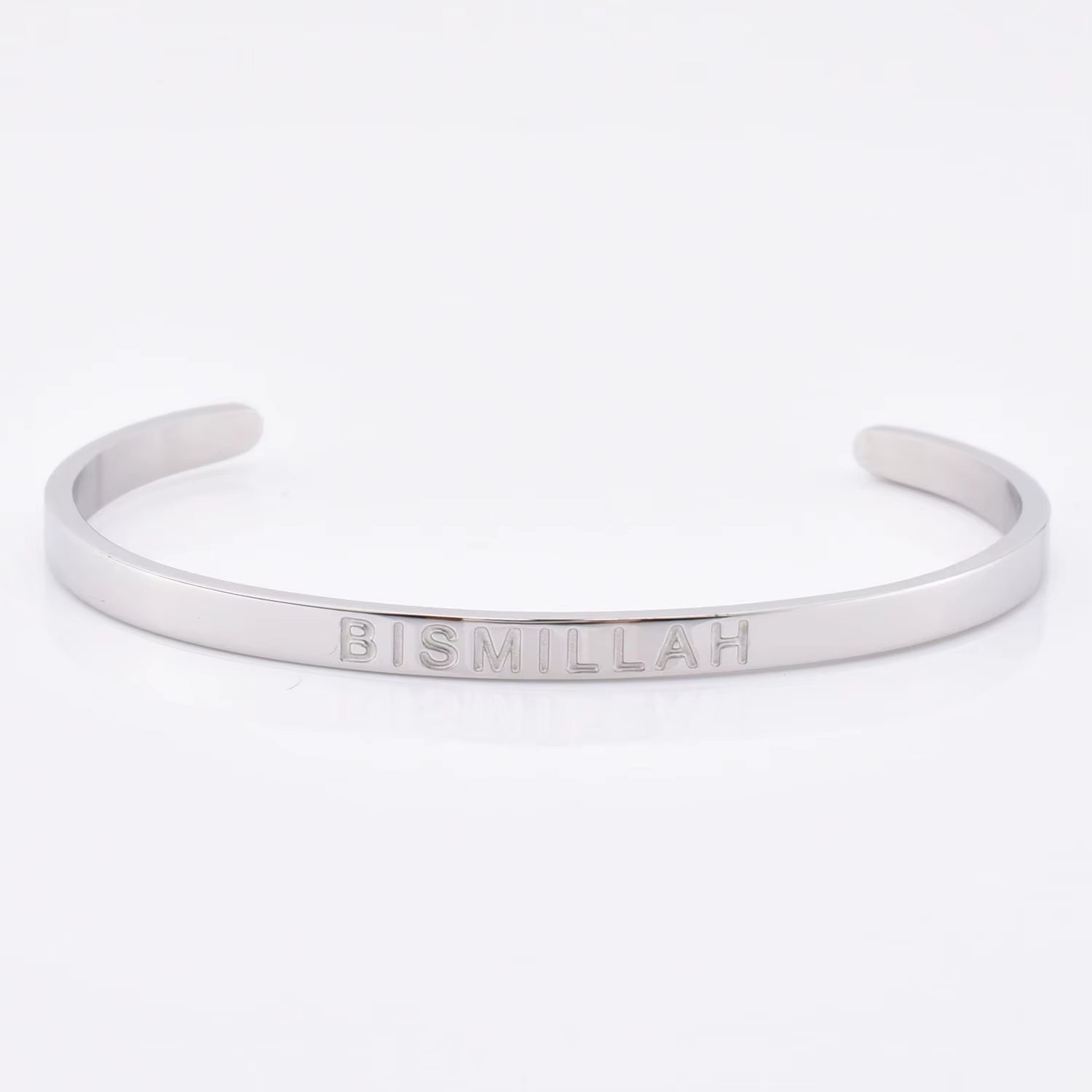 High Quality Engraved Words Logo Gold Plated Woman Mens Custom Logo Stainless Steel Bracelet Gold Cuff Bangle