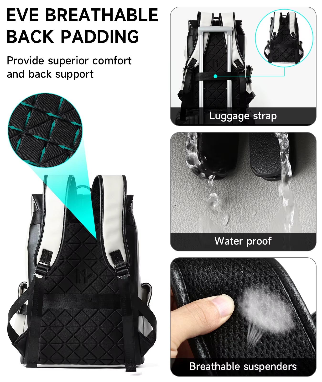 Vintage Korean Style Laptop Bag for Men PU Leather Backpack Travel Casual PU Leather Backpack