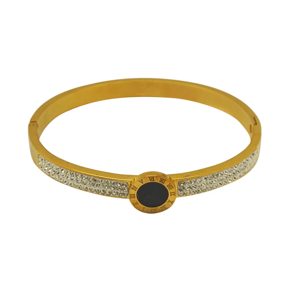 Custom Jewelry Designer Charm Women Pulsera Ajustable Acero Inoxidable Stainless Steel 18K Gold Plated Bracelets Bangles