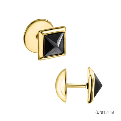 Wholesale Punk Style Single Zircon Prong Earrings Stainless Steel Vintage Obsidian Men Earrings
