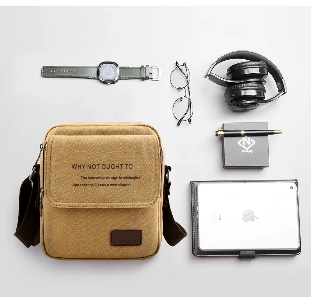 Bike Messenger Shoulder Bags for Men Outdoor Vintage Canvas Crossbody Bags