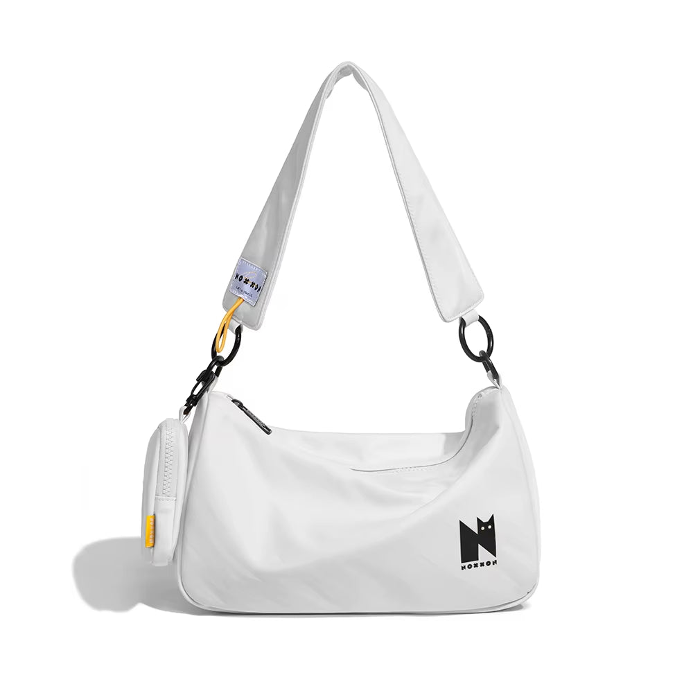 NOXXON Nylon Handbags for Unisex Waterproof Multi Pocket Purses and Crossbody Bags Multi Function Lightweight Shoulder Handbag