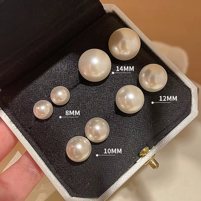 Olivia Natural Freshwater Pearl Earring 6Mm 8Mm Simple Gold Silver Stainless Steel Women Jewelry Pearl Stud Earrings