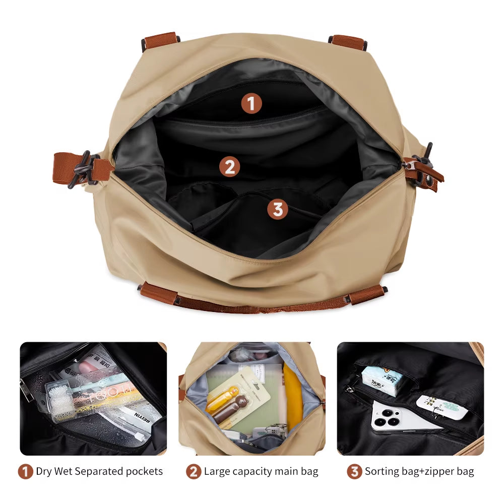 Custom Logo Waterproof Duffel Bag Travel Bag Outdoor for Woman Gym Bags Sports Yoga Handbags for Girl