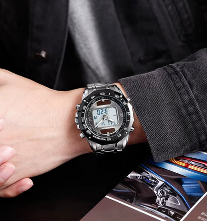 Skmei Wholesale Solar Watches Men Analog Digital Stainless Steel Wristwatches #1493
