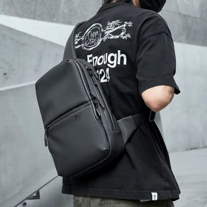 MOYYI Men'S Chest Bags Sports Outdoor Crossbody Bags for Travel Waterproof anti Theft Zipper Chest Sling Bag for Men