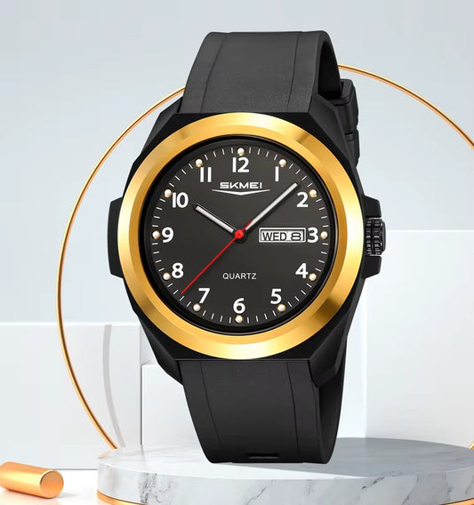 SKMEI 2472 Stainless Steel Circle Plastic Strap Men Large Case Wholesale Factory Customize Your Logo Analog Watch for Men