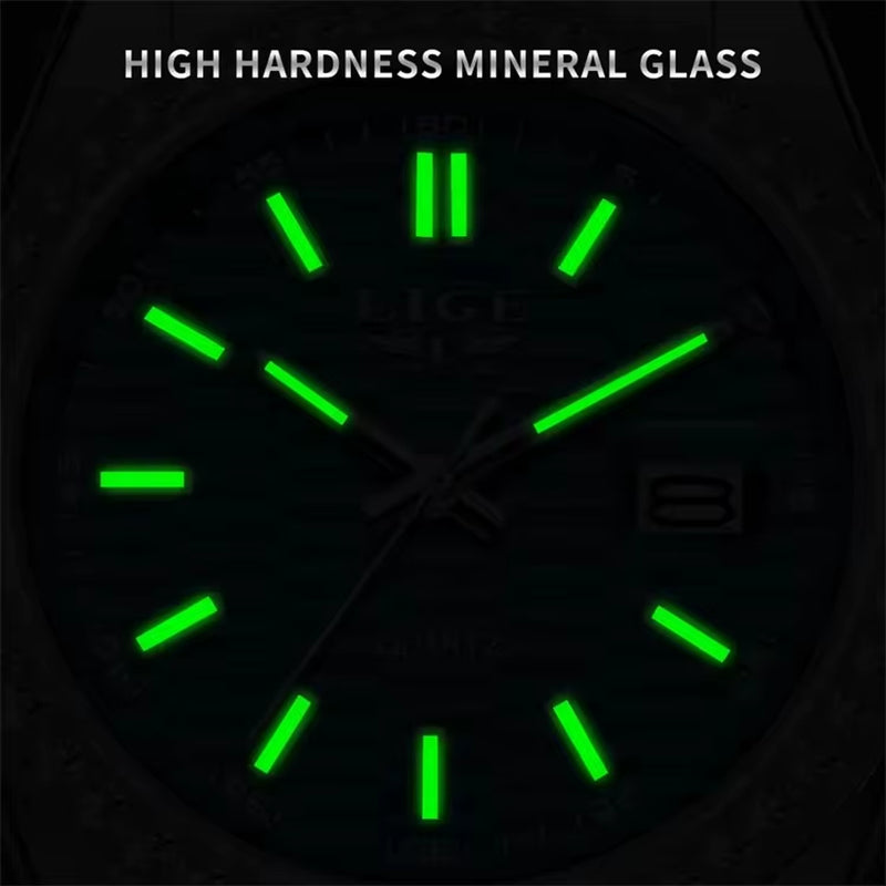 LIGE 89186 2025 Men Watch Classic Original Business Quartz Watch for Man 30M Waterproof Luminous Stainless Steel Band Relojs