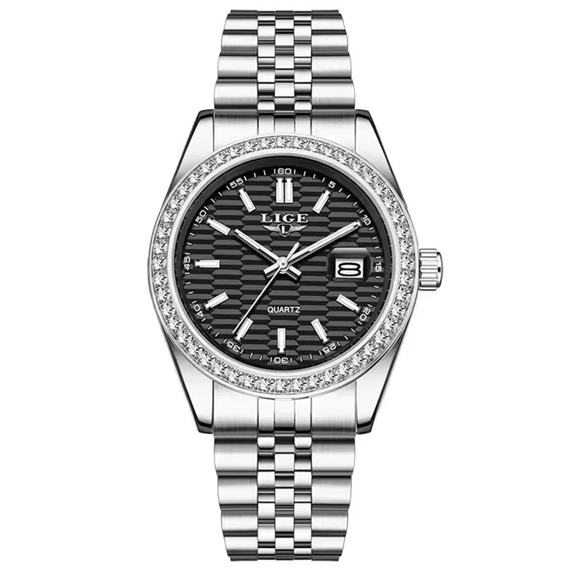 LIGE 89186 2025 Men Watch Classic Original Business Quartz Watch for Man 30M Waterproof Luminous Stainless Steel Band Relojs