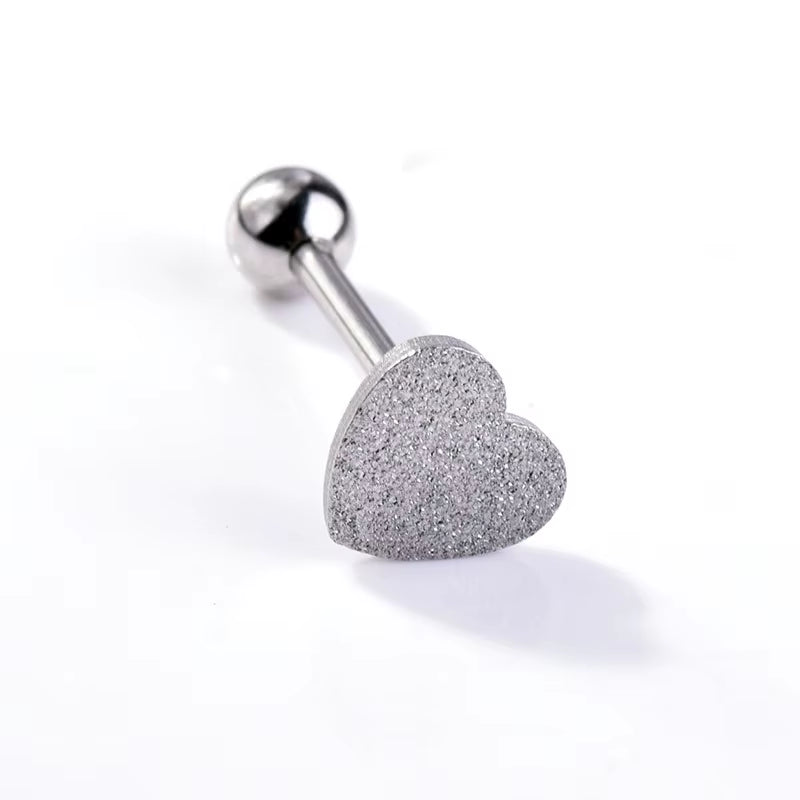 European and American Tongue Rings Fashion High Quality Stainless Steel Heart Shape Tongue Rings Jewelry