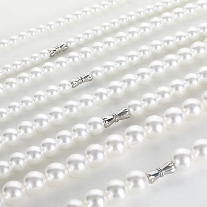Hip Hop 6/8/10/12Mm Glass Pearl Bead White Pearls for Jewellery Making round Pearl Choker Necklace for Women