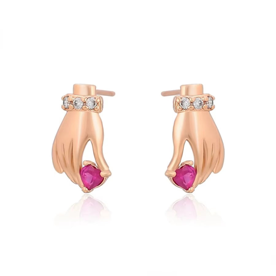A00863948 Xuping Jewelry New Popular Personality Design Hand Diamond 18K Gold Luxury Unique Style Earrings
