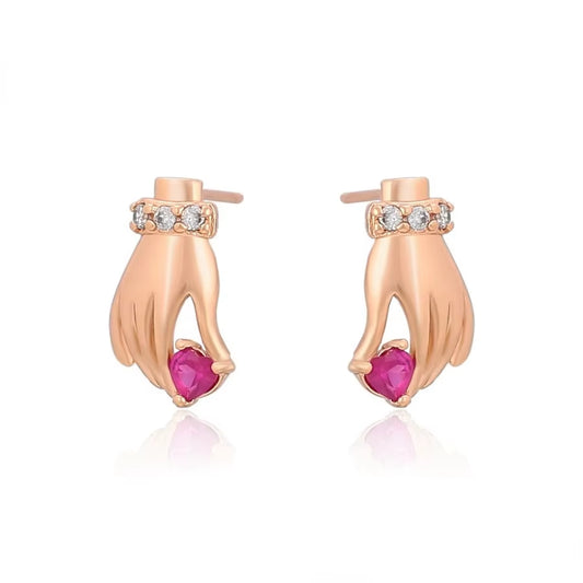 A00863948 Xuping Jewelry New Popular Personality Design Hand Diamond 18K Gold Luxury Unique Style Earrings