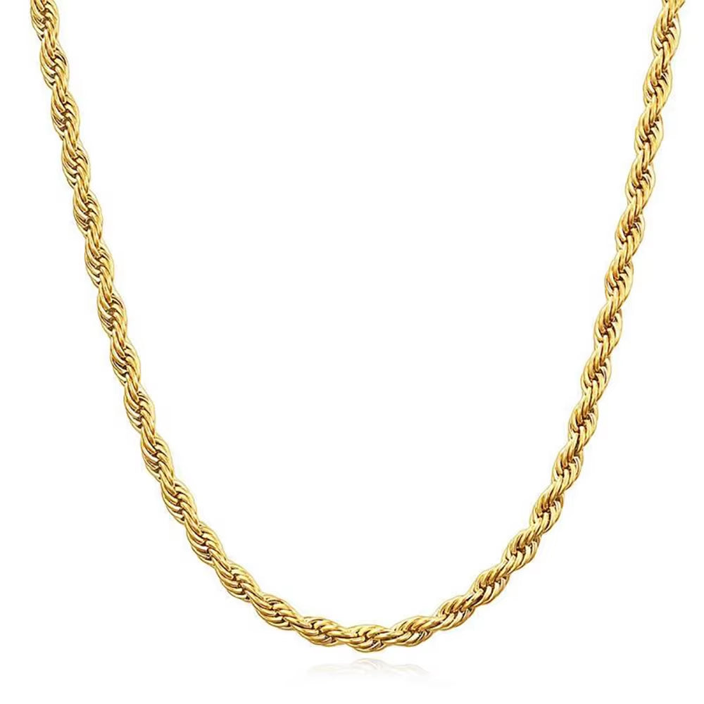 NUOYA 3Mm/5Mm Men Women Silver Rope Chain Fine Jewelry 925 Sterling Silver Twist Rope Chain Necklace for Gifts
