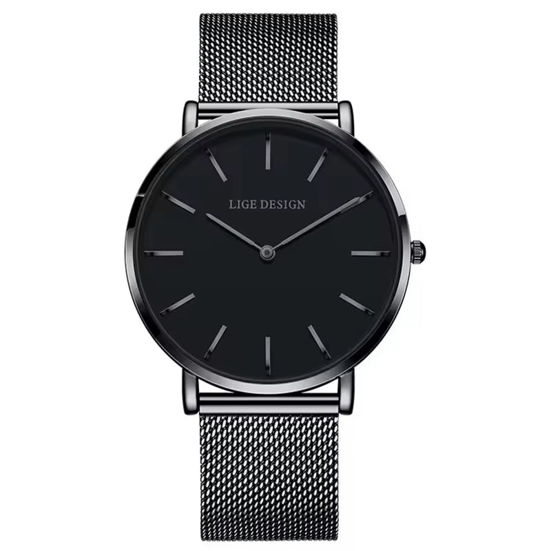 LIGE 89191 Elegant Women Watches Fashion Simple Ladies Quartz Clock Lady Wristwatch Waterproof Ultra-Thin Watch Relogio Feminino