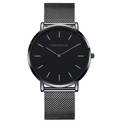 LIGE 89191 Elegant Women Watches Fashion Simple Ladies Quartz Clock Lady Wristwatch Waterproof Ultra-Thin Watch Relogio Feminino