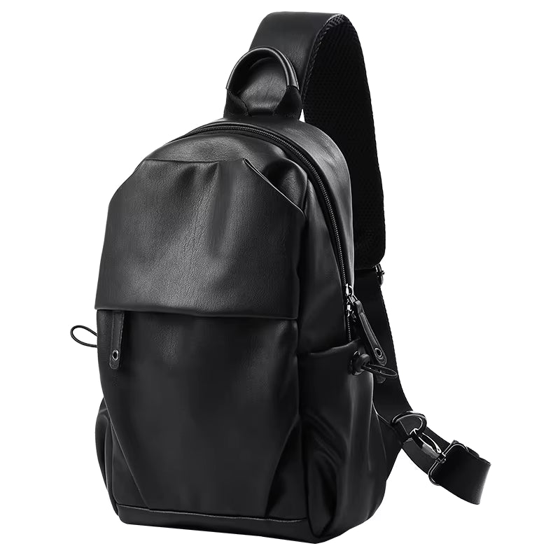Waterproof anti Theft PU Leather Chest Bags for Men Crossbody Sling Bags