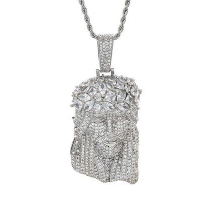 NUOYA Fine Hip-Hop Iced Out CZ Jesus Pendant Gold-Plated Shiny Zircon Charms Pendants Men'S and Women'S Rap Jewelry Wholesale