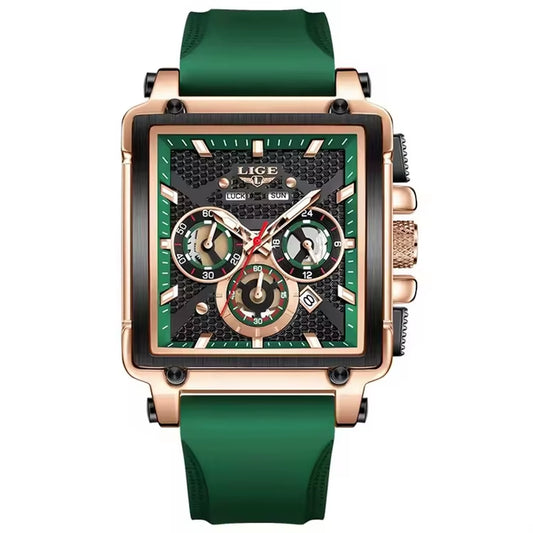 LIGE 89217 Top Brand Men'S Watches Silicone Strap Clock Waterproof Sport Casual Watch Men Chronograph Quartz Wristwatch Reloj
