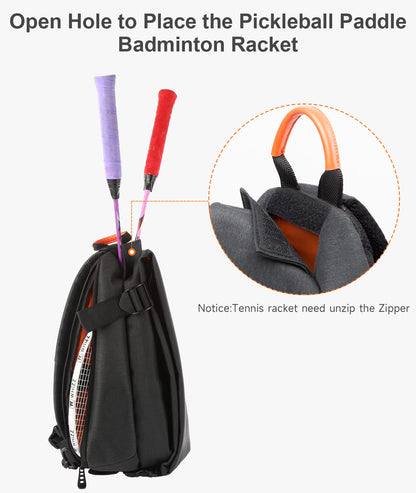 MOYYI Crossbody Bags for Men Sling Backpack Travel Hiking Pickleball Paddle Bag