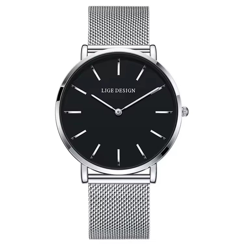 LIGE 89191 Elegant Women Watches Fashion Simple Ladies Quartz Clock Lady Wristwatch Waterproof Ultra-Thin Watch Relogio Feminino