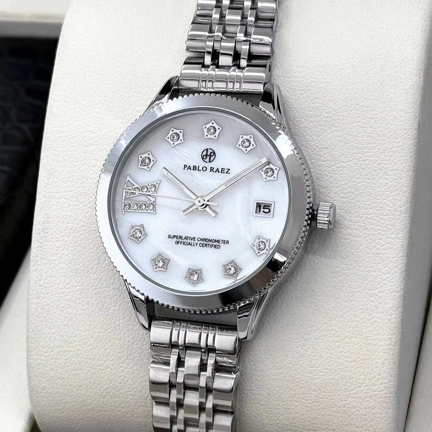 Luxury Girls' Steel Waterproof Watch Customized Logo Quartz Watch Fashionable Diamond Watch for Women