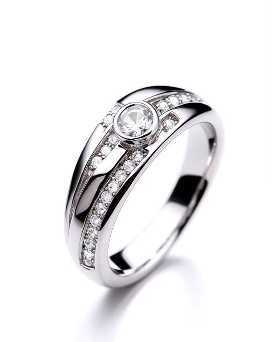 Fashionable Jewelry Pure Silver Women'S Vintage Ring Plated with Rhodium 925 Silver