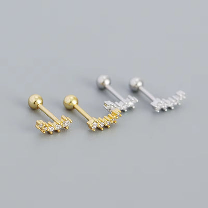 KR Colored Zircon Earrings S925 Sterling Silver Ins Style Flower Inlaid Diamond Screws Earrings Wholesale