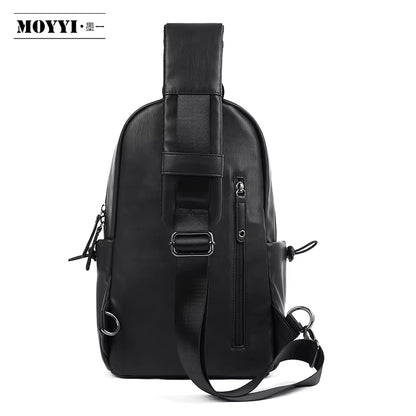 PU Leather Waterproof Mobile Phone Crossbody Bag Messenger Shoulder Bags Custom Chest Bag for Men