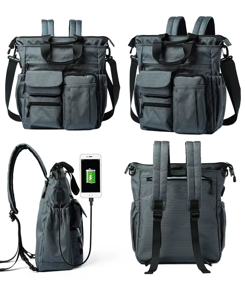 MOYYI 15.6-Inch Laptop Backpack Bags for Men Shoulder Messenger Backpack Bags