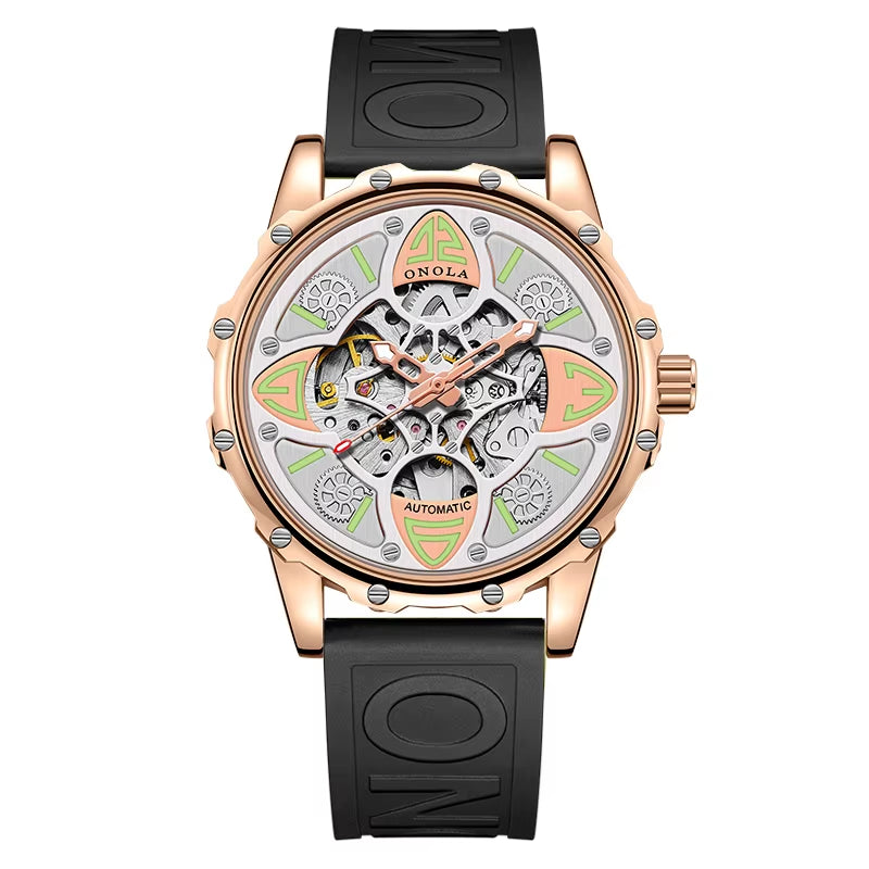 ONOLA 3833 Customized Watch Top Brand Fashion Business Dress Men Watch Luxury Automatic Skeleton Watch