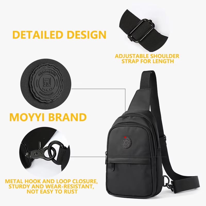 MOYYI Chest Bags for Men Crossbody Bags for Sport Outdoors Sling Bags