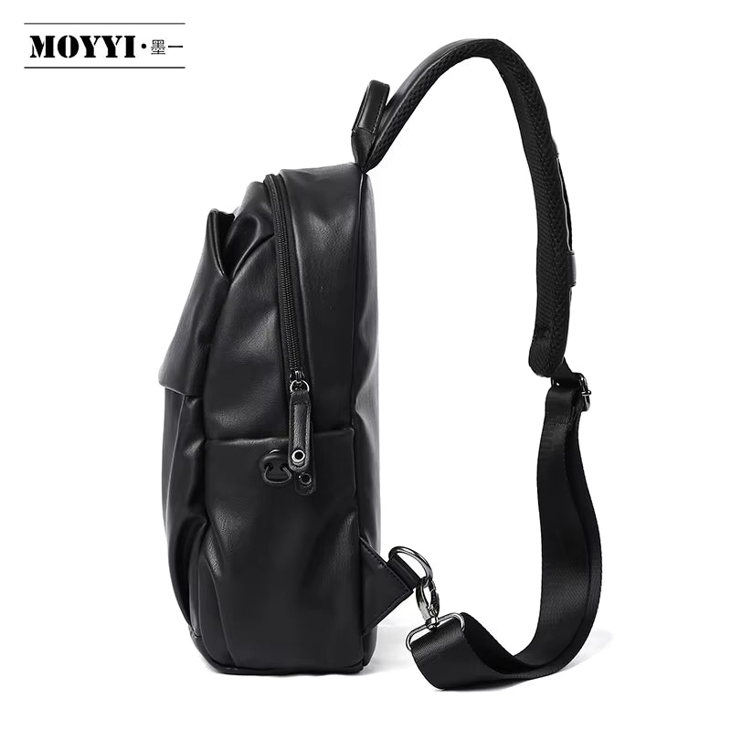 PU Leather Waterproof Mobile Phone Crossbody Bag Messenger Shoulder Bags Custom Chest Bag for Men