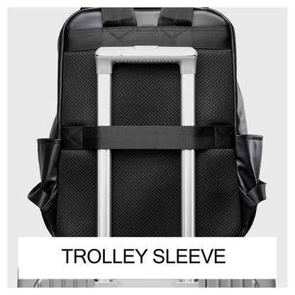 Mate Elan PU Leather Laptop Bags for Men Rucksack Waterproof Business PU Leather Backpack