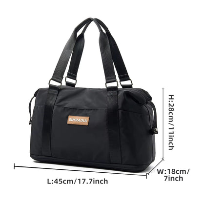 SIMRADIA Expandable Handbags Airplane Friendly Oxford Custom Duffel Travel Bag Water Resistant Outdoor Sports Gym Bag for Men