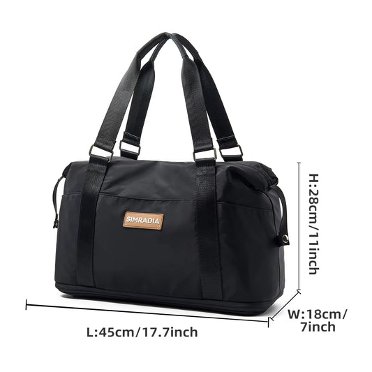 SIMRADIA Expandable Handbags Airplane Friendly Oxford Custom Duffel Travel Bag Water Resistant Outdoor Sports Gym Bag for Men